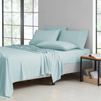 Bamboo Blend Cooling Sheet Set 6-Piece 2000 Thread Count Satin | Deep Pocket 16" Hypoallergenic Breathable Bed Sheets, Twin Full Queen King Cal King, 20 Colors