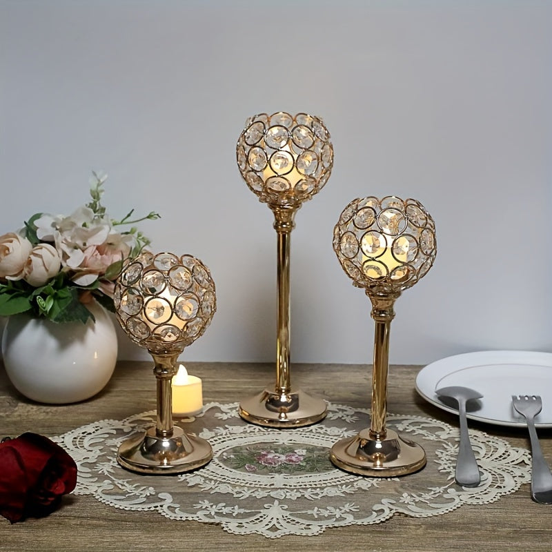 Crystal Candelabra Centerpiece Set of 6 – Elegant Wedding Table Decoration, Candlelit Dinner Photo Props, Birthday Anniversary Party Decor for Home Hotel Banquet (Candles Not Included)