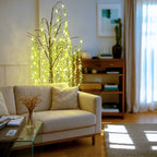 Willow Tree Floor Lamp LED Lighted Artificial Weeping Willow USB Powered Warm White Indoor Tree Light for Home Bedroom Living Room Mother's Day Decor