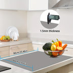 Silicone Kitchen Counter Mat Extra Large, Nonslip Heat Resistant Countertop Protector, Nonstick Waterproof Craft Mat & Table Placemat, Multi-Size in Gray, Black & Translucent