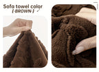 Faux Rabbit Fur Sofa Cover Thick Winter Warm Couch Protector Non-Slip Machine Washable Pet-Friendly Floral Sofa Slipcover for 1 2 3 4 Seater Living Room Bedroom