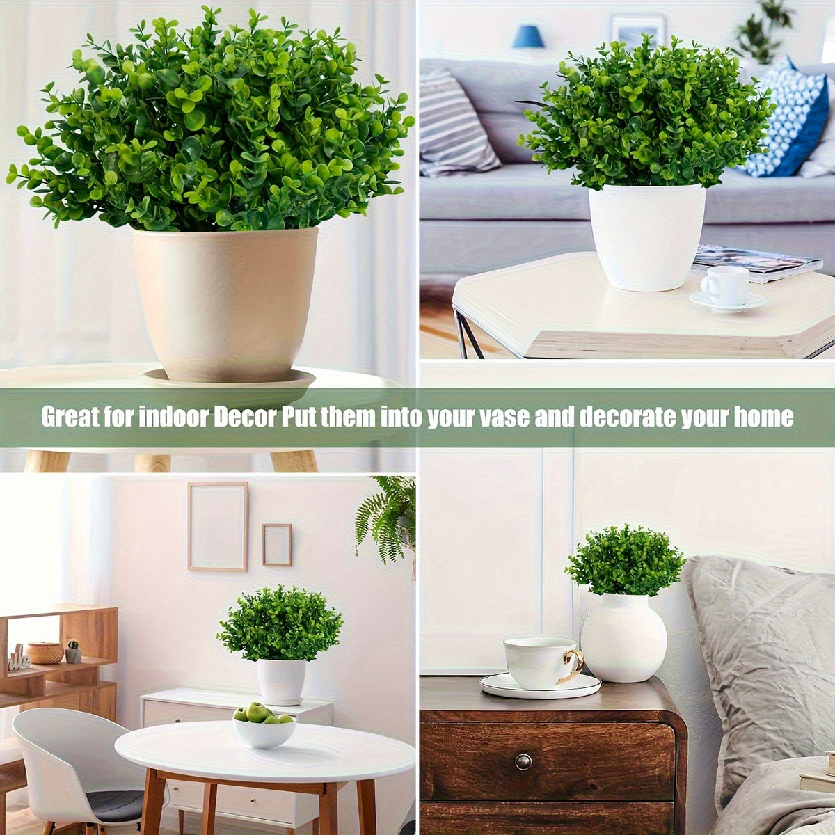 Artificial Boxwood Shrubs 10 Bundles UV Resistant – Realistic Faux Hedge Greenery for Garden, Patio, Backyard, Home & Office – Low Maintenance Boxwood Stems for Weddings & Outdoor Decor