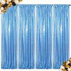 Sequin Curtains Backdrop 4 & 6 Panels 2x8FT - Shimmer Glitter Party Backdrop Curtain for Wedding Birthday Bachelorette Photo Booth, 25 Colors Reusable Event Decoration