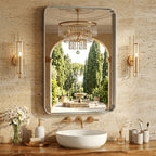 Metal Framed Rounded Rectangle Wall Mirror for Bathroom – Over Sink, Horizontal or Vertical Hanging, Modern Farmhouse Decor, Matte Black, Gold & Silver, Multiple Sizes 16x20 to 36x48 In