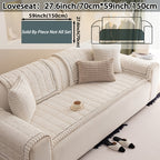 Boho Plush Sofa Cover with Ruffled Edges – Thick Warm Pet-Friendly Couch Protector, Bohemian Style Home Decoration Slipcover for Living Room Sofa Couch Furniture