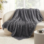 Faux Rabbit Fur Blanket Ultra-Soft Plush Throw for Bed & Couch – Lightweight Cozy Blanket in 8 Colors, Twin to King Size, Safe for Kids & Adults