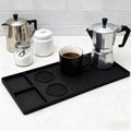 Silicone Coffee Mat with Raised Edges 2-in-1 Coffee Bar Mat and Dish Drying Mat - Countertop Protector for Coffee Machine, Espresso Maker & Kitchen Counter, 23.6 x 15.7 Inch