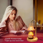 Flower Candle Warmer Lamp 2-Pack – Adjustable Height with Timer & Dimmer, Wax Melt Warmer for Scented Wax, Flameless Room Decor, Thoughtful Gift for Mom (Bulb Not Included)