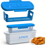 Batter Shaker Bowl with Lid 2-Piece Set for Breading and Seasoning - Flour Coating Bowl for Fried Chicken, Fish, Onion Rings & Crispy Fried Foods