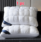 Hotel Quality Bed Pillows - Luxury Soft Polyester Fiber Satin Cover, Deep Sleep Neck Support No-Collapse, Zipper Closure Machine Washable, All-Season, 1/2/3/4-Pack White & Gray