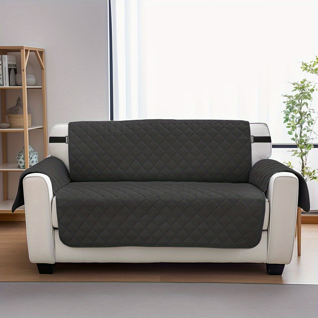 Elastic Strap Sofa Slipcover – Washable Couch Cover for Recliner Armchair Loveseat 1 2 3 4 Seater, Pet Dog Cat Proof Furniture Protector for Living Room
