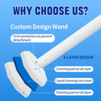 Disposable Toilet Brush Holder Set 50 Refill Heads 1 Wand 1 Wall-Mounted Storage Box Touchless Toilet Bowl Cleaning Kit for Bathroom Sink Bathtub