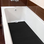 Non-Slip Bathtub Mat 16x40 with Drain Cutout - Peel & Stick Adhesive PEVA Anti-Slip Tub Sticker for Shower Floor Boat Wet Areas, Black