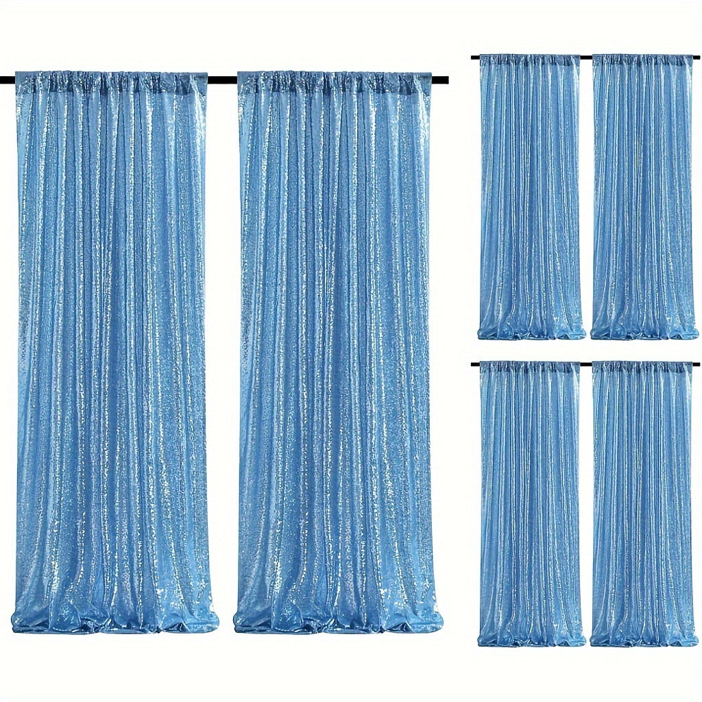 Sequin Curtains Backdrop 4 & 6 Panels 2x8FT - Shimmer Glitter Party Backdrop Curtain for Wedding Birthday Bachelorette Photo Booth, 25 Colors Reusable Event Decoration