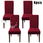 Dining Chair Covers 4/6pcs – Plant Print Stretch Parsons Chair Slipcovers 90% Polyester Elastic Band All-in-One Seat & Back Protector, Vintage Elegant Style for Kitchen Wedding Mother's Day Gift