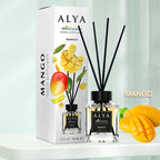 Reed Diffuser Set 3.3oz – Long-Lasting Essential Oil Home Fragrance with 4 Incense Sticks, Glass Bottle Scent Diffuser for Bathroom, Bedroom & Living Room Decor
