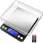 Digital Kitchen Scale 3000g 0.1g Accuracy - Pocket Food Scale with 6 Measurement Modes LCD Display and Tare Function - Compact Nutrition Scale for Cooking Baking Coffee and Meal Prep