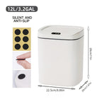 Smart Motion Sensor Touchless Trash Can with Odor-Sealing Lid Hands-Free Hygienic Waste Bin for Bathroom Office Bedroom Small Spaces 12L 16L 3.7 Gallon
