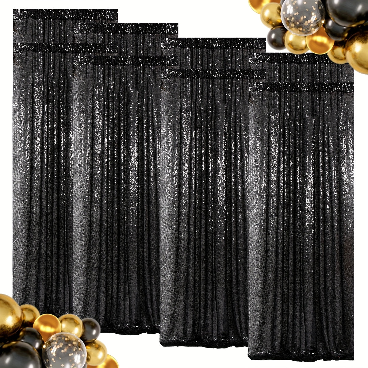 Sequin Backdrop Curtains – Glitter Party & Wedding Background Panels, 2ft×8ft per Panel, 4/6/8 Panel Sets, 29 Colors for Birthday, Stage, Bridal & Event Decor