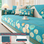 Bohemian Embroidered Sofa Cushion Cover Geometric Tree Leaf Design Pet Friendly Elegant Blue Gold for Living Room Bedroom Office All Sofa Sizes