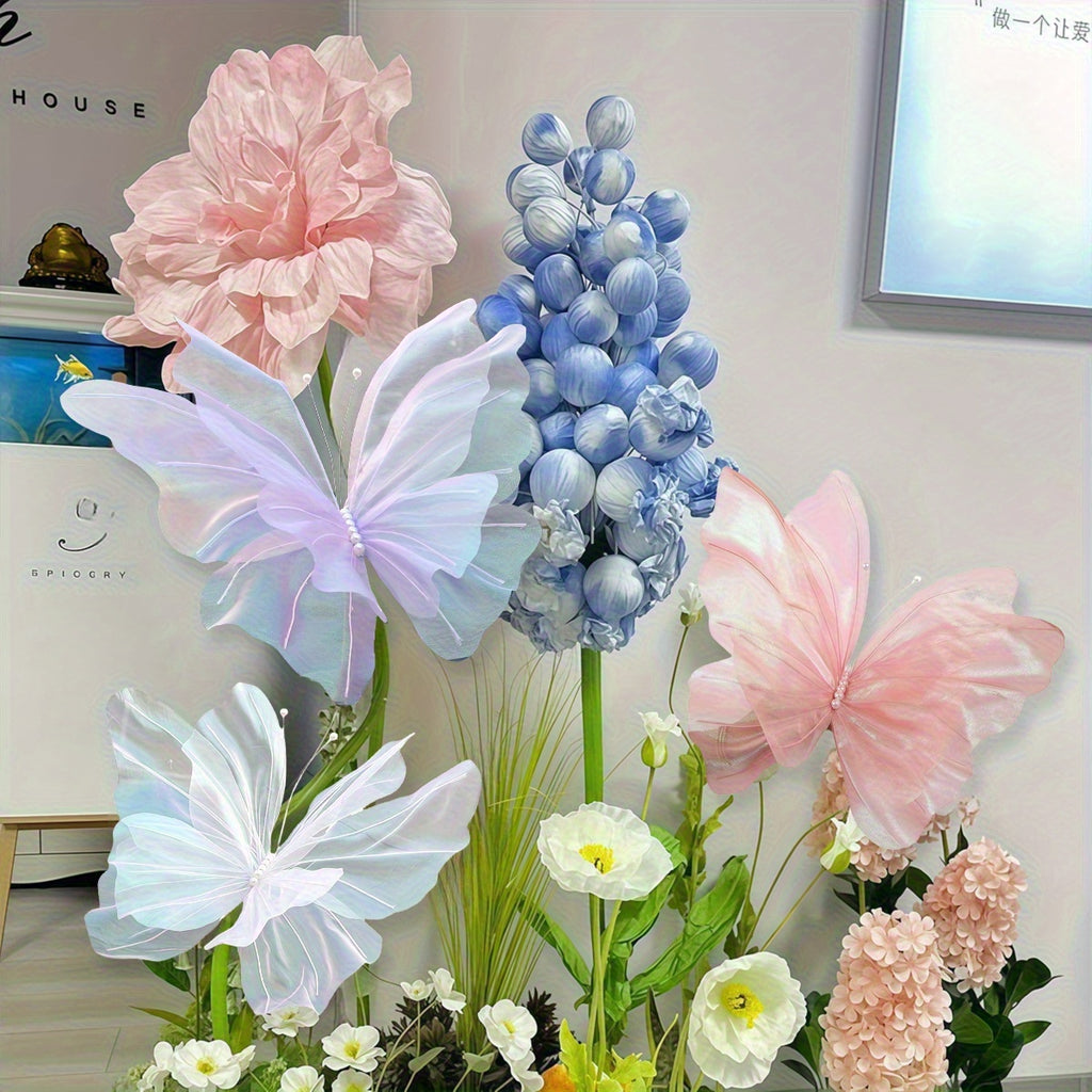 3D Butterfly Wall Decorations 3pcs Large 50cm Artificial Butterfly Party Decor for Baby Shower Wedding Birthday Home Bedroom Nursery Supplies – Set of 3
