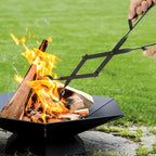 26 Inch Fireplace Tongs Heavy Duty Wrought Iron Log Tongs for Fire Pit Campfire Wood Stove BBQ Indoor Outdoor Camping