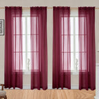 Sheer Gauze Curtains 4 Panels Rod Pocket – Dreamy Transparent Light Filtering Window Drapes for Living Room Bedroom Balcony, 11 Colors 3 Sizes