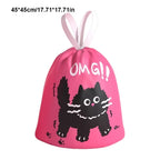 Pink Cute Black Cat Drawstring Trash Bags 100pcs – Thickened Durable Tear-Free Easy-Dispense Household Garbage Bags for Kitchen Bathroom Bedroom & Office Waste Bins