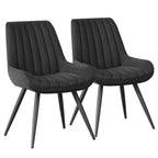 Modern Upholstered Dining Chairs Set of 2 or 4 – Thick Cushion Fabric Side Chairs with Metal Legs | Kitchen, Dining Room, Office & Bar