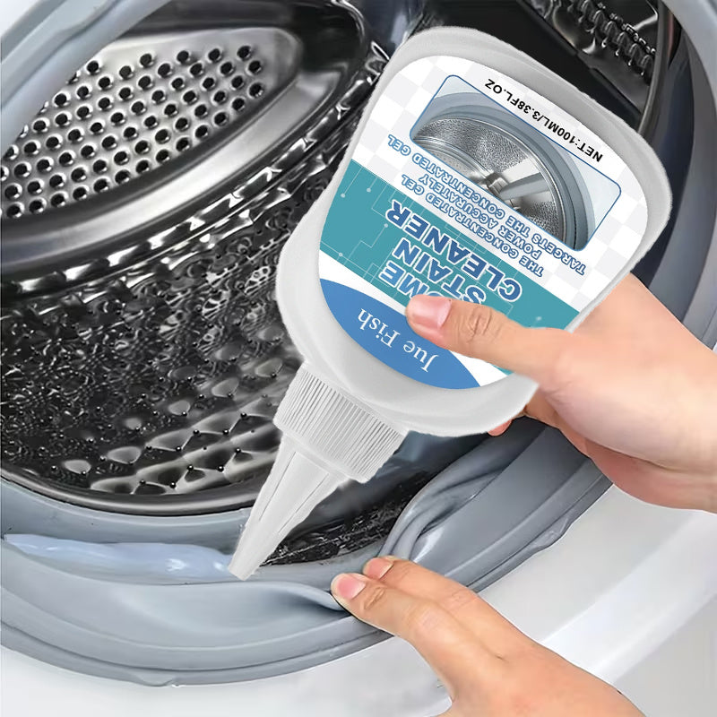 Washing Machine Cleaning Gel 3.38oz – Black Stain & Mold Remover for Washer Drum, Removes Stubborn Stains, Grease & Black Spots, Unscented Multi-Surface Cleaner for Kitchen, Bathroom & Fridge