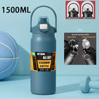 Large Capacity Vacuum Insulated Tumbler 1200ml/1500ml Stainless Steel - Leakproof Travel Mug Keeps Hot & Cold, for Travel Fitness Camping - Holiday Christmas Gift, 9 Colors
