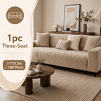 Thickened Honeycomb Velvet Sofa Seat Cover – Solid Color Minimalist Non-Slip Pet-Friendly Cushion Pad | Washable Couch Protector for Living Room, Bedroom & Office | 1-5 Seater + Armrest & Pillow Options
