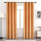 Velvet Curtains 52” Wide – Soft Grommet Thermal Insulated Light Filtering Velvet Window Panels for Bedroom | 2-Panel Set in 14 Colors & 7 Lengths