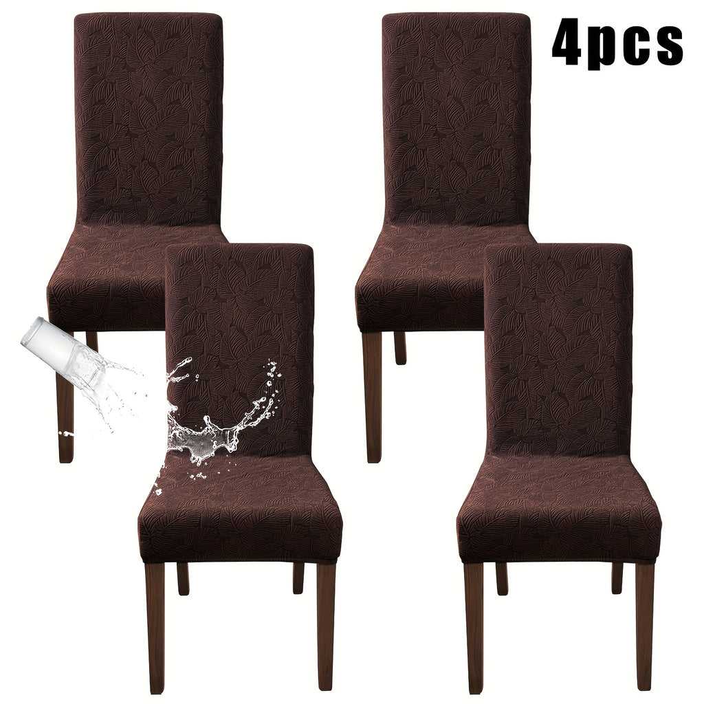 Dining Chair Covers 4/6pcs – Plant Print Stretch Parsons Chair Slipcovers 90% Polyester Elastic Band All-in-One Seat & Back Protector, Vintage Elegant Style for Kitchen Wedding Mother's Day Gift
