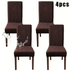 Dining Chair Covers 4/6pcs – Plant Print Stretch Parsons Chair Slipcovers 90% Polyester Elastic Band All-in-One Seat & Back Protector, Vintage Elegant Style for Kitchen Wedding Mother's Day Gift