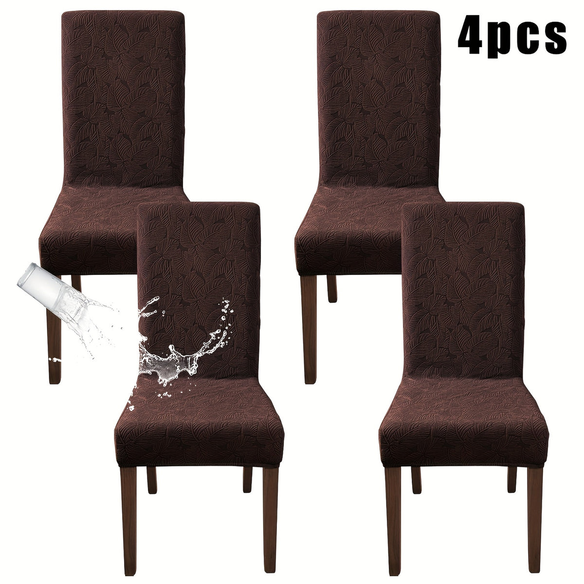 Dining Chair Covers 4/6pcs – Plant Print Stretch Parsons Chair Slipcovers 90% Polyester Elastic Band All-in-One Seat & Back Protector, Vintage Elegant Style for Kitchen Wedding Mother's Day Gift