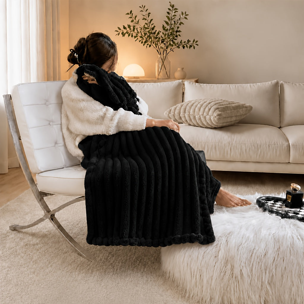 Soft Plush Throw Blanket – Thick Warm Fuzzy Cozy Blanket for Couch, Bed, Office & Travel | 4 Sizes, 4 Colors | Great for Gifts & Room Decor