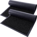 Welcome Door Mat 2-Pack Indoor Outdoor Entryway Mat Low Profile Polyester – Front Door, Patio, Porch & Mudroom Doormat – 3 Sizes & 3 Colors Available