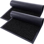 Welcome Door Mat 2-Pack Indoor Outdoor Entryway Mat Low Profile Polyester – Front Door, Patio, Porch & Mudroom Doormat – 3 Sizes & 3 Colors Available