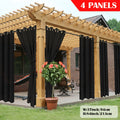 Outdoor Curtain Panels for Patio Gazebo Porch – Weather-Resistant, Light-Filtering Sun Block Privacy Drapes, 4 Panels, Multiple Sizes & Colors