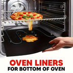 Oven Liners for Bottom of Oven 2pcs + Oil Brush - BPA Free Thick Non-Stick Oven Mats for Electric, Gas, Toaster, Convection & Microwave Ovens, Grills & BBQ