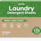 Laundry Detergent Sheets 170 Loads, Eco-Friendly Liquidless Washer Sheets, No Plastic Jug Laundry Soap, Fresh Linen Scent, HE Compatible Detergent Strips for Home & Travel