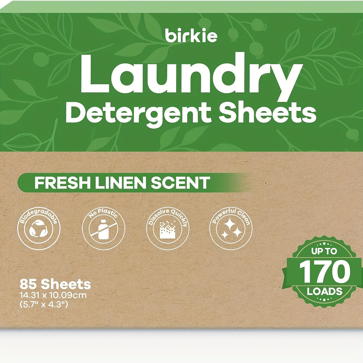 Laundry Detergent Sheets 170 Loads, Eco-Friendly Liquidless Washer Sheets, No Plastic Jug Laundry Soap, Fresh Linen Scent, HE Compatible Detergent Strips for Home & Travel