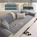 Boho Plush Sofa Cover with Ruffled Edges – Thick Warm Pet-Friendly Couch Protector, Bohemian Style Home Decoration Slipcover for Living Room Sofa Couch Furniture