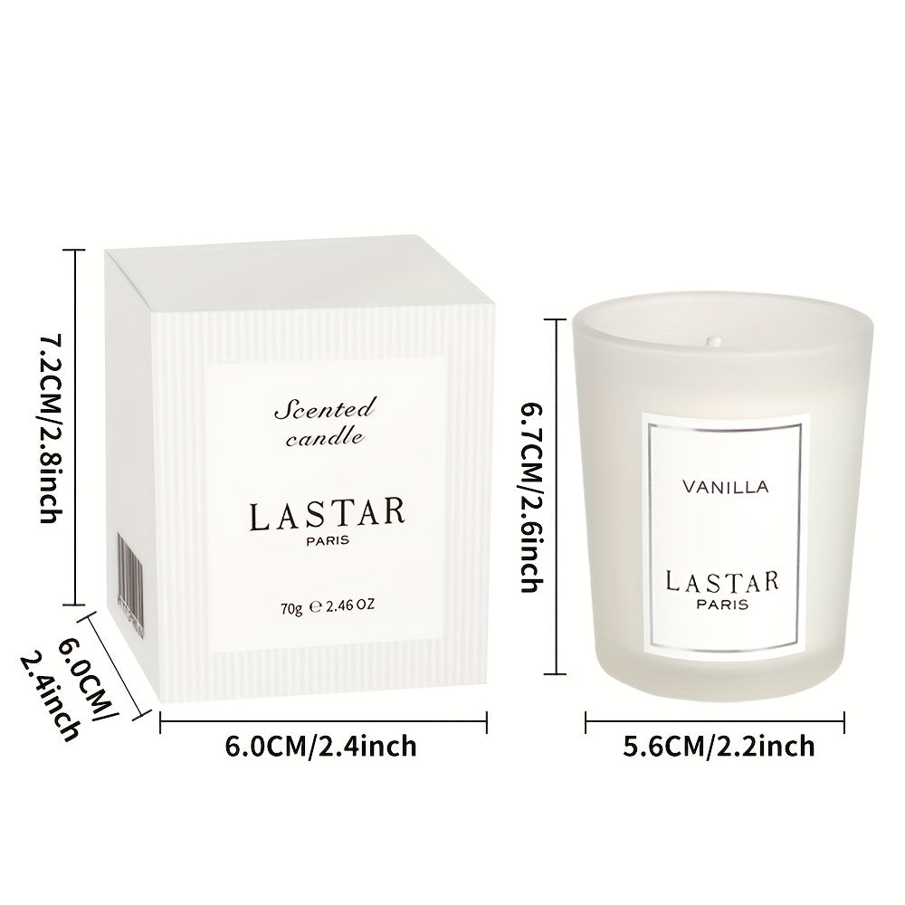 Vanilla Scented Candle Soy Wax Elegant Round Jar with Glitter Accents 70g Long-Burning Home Hotel Wedding Decor Gift for Christmas Valentine's Day Mother's Day