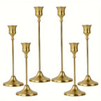 Metal Taper Candle Holders Set Elegant Detachable Base for Wedding Centerpiece Candlelit Dinner Table Decor Home Accent Copper and Black Set of 6 12 36