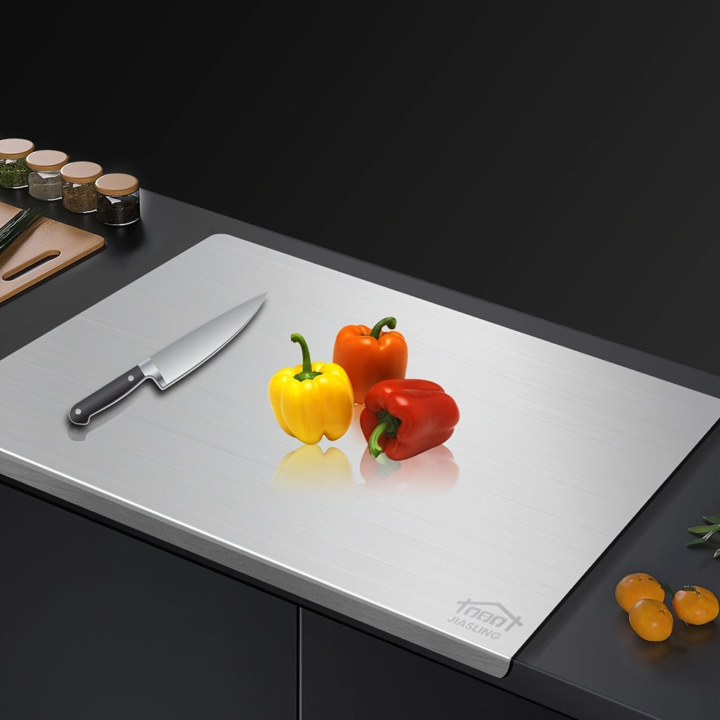 Stainless Steel Cutting Board Butcher Block 19.69x15.75 Inch Large Non-Slip Kitchen Chopping Board Rolling Prep Board