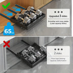 Pull Out Cabinet Organizer Slide Out Drawer Shelf No Drill | Under Cabinet Pull Out Shelf for Kitchen Bathroom Garage Bedroom
