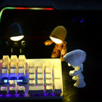 LED Robot Night Light Mini Cute Cartoon Desk Lamp Desktop Decoration for Kids Bedroom Office Holiday Birthday Gift