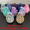 3D Printed Rose Frog & Rose Egg Statue Ornaments Set of 4 – Multicolor Desktop Decoration Figurines for Home Office Party Car Display, Unique Gift for Friends & Family, Random Color